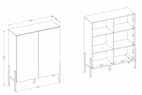 Komod a nappaliba Wezilo 42 - 114 cm - kasmír / fekete Lábak Komod a nappaliba Wezilo 42 - 114 cm - kasmír / fekete Lábak