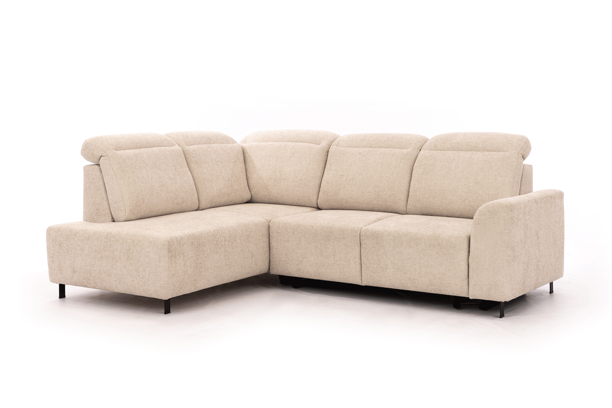 Rohová rozkládací pohovka Magnis L levá s funkcí spánku - béžová tkanina Magni 206.03 - Konec série Rohová sedací souprava Magnis L rozkládací levá - béžová plecionka Magni 206-03