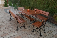 Komplet nábytku ogrodowych Krolewski Stôl + 2 Stoličky + 2 lawki - cyprys Komplet do ogrodu