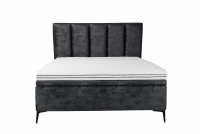 postel pro ložnice s čalouněným stelazem a úložným prostorem Klabi - 140x200, Nohy černé  šedý postel čalouněné pro ložnice 