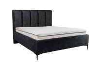 postel čalouněné pro ložnice ze stelazem Klabi - 140x200, Nohy černé  šedý postel z czarnymi, metalowymi nozkami 