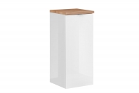 Komplet nábytku do kúpeľne Capri biely lesk/Dub zlatý - 60 cm Biela skrinka s košom na prádlo  