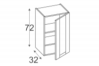 OLIVIA SOFT WW50.1 - witrynowa Skříňka závěsná (72) Vitrínová skříňka závěsná