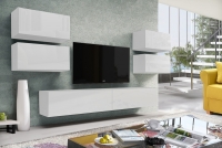 Závěsný regál horizontální Combo 7 - Bílý Televizní Stůlky do obývacího pokoje