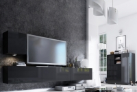 Skříňka závěsná výklopná Combo 5 - grafit/MDF Černý lesk - Konec série tv do obývacího pokoje