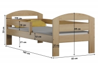 Detská posteľ s výsuvným lôžkom Wiola Posteľ - Rozmery 160x80
