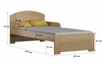 Postel dětská Fibi II přízemní výsuvná postel dětská dřevěná Fibi II