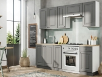 Kuchyně Bella Graphite 210cm - Komplet kuchyňského nábytku 