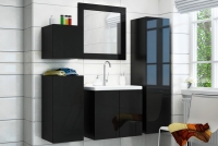 Kúpeľňová skrinka Combo 12 - grafit/MDF Čierny lesk - výpredaj Skrinka Combo 12 - grafit/MDF Čierny lesk - vizualizácia