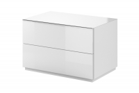 Komplet nábytku do obývačky Biela - biele sklo Komoda TV  Helio 39 Biely - Biele sklo 