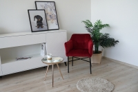 Stolička čalúnená loft z podlokietnikami Rozalio - Červený - výpredaj stolička do obývačky