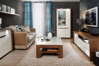 Komplet nábytku do obývacej izby Saint Tropez - Dub Sangallo/ Biely lesk - Dekor J34 - Výpredaj expozície  moderné Nábytok