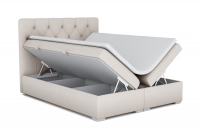 Boxspring posteľ s úložným priestorom Izyda 160x200 kremowe Posteľ 160x200 z pojemnikami na posciel 