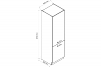 Denis D60 LO/2133 P/L 2FR - Regálová skrinka pre vstavanú chladničku - Dub London  Skrinka trend line - rozmery