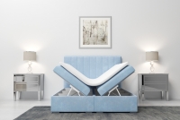 Boxspring postel s úložným prostorem Arkadia 160x200 Modré postel s úložným prostorem na ložní prádlo