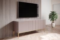 Nicole 150 cm-es TV-szekrény - antik rózsaszín MDF / arany lábak Skříňka tv antický růžový