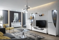 TV skrinka Elario 150cm - Biely lesk MDF / čierne nožičky Nábytok do obývacej izby Elario 