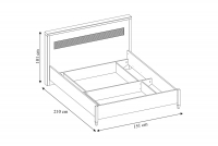 Postel do ložnice s úložným dostorem a osvětlením Desentio 160x200 - Bílá alpská matná postel desentio