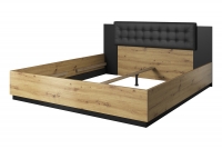 postel 160x200 Sigma 31 Bez vnitřního úložného prostoru - artisan / Černý supermat postel s vysokým čelem