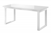 Rozkládací stôl Helio 91 130-175x80 - Biely / Biele sklo Biely Rozkládací stôl so sklenenou doskou