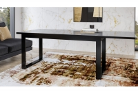 Rozkládací stôl Helio 91 130-175x80 - Čierny lesk / Sklo hviezdna noc stôl do obývacej izby