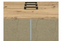 Comodă Nevio 11, 138 cm cu șase sertare  - stejar artizanal / negru Comoda černé nohy