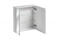Komplet kúpeľňového nábytku Leonardo White III - Biely / Dub Sherman Zrkadlo z szafka i policami 