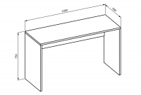 Moderní psací stůl s úložným prostorem Agapi - Bílý solidní psací stůl
