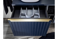Komplet koupelnového nábytku Santa Fe Deep Blue VI - Modrý indigo / šedý kosmos vnitřní dostor skříňky do koupelny