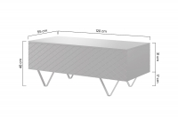Konferenční stolek Scalia 2K 120 cm - bílý mat / černé nožky Rozměry nábytku