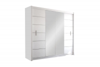Skříň s posuvnými dveřmi se zrcadlem Lisabon II 203 cm - Bílá skříň Lisabon Bílá