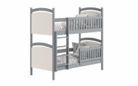 postel patrová  s tabulí na suché mazání Amely - Barva šedý, rozměr 70x140 šedý postel ze zdejmowana barierka 