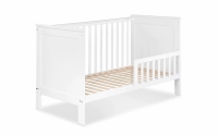 Dřevěná dětská postýlka Iwo 140x70 - bílá postel z barierka  