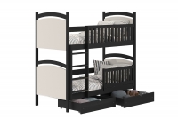 postel patrová  s tabulí na suché mazání Amely - Barva Černý, rozměr 70x140  dětské postel patrová  w czarnym barevným odstínu 