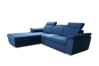 Canapea de colț cu funcție de dormit Milanos Mini Left - Albastru marin Monolith 77 Narożnik Milanos Mini