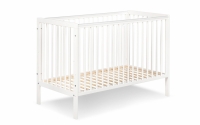 drevená posteľ dla niemowlaka so zábradlím Timi - Biely, 120x60 bezpieczne posteľ drevená 