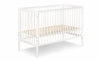 drevená posteľ dla niemowlaka so zábradlím Timi - Biely, 120x60 drevená posteľ 