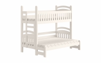 postel patrová  Amely Maxi levá - Bílý, 80x200/120x200 biale postel z barierka zabezpieczajaca 