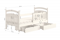 dřevěná dětská postel Amely - Barva Černý, rozměr 80x190 dřevěná dětská postel Amely - Rozměry
