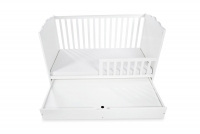 dřevěnýpostel dla niemowlaka z szuflada i barierka Marsell - Bílý, 140x70 postel dzieciece z z wysuwana szuflada 