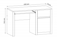 Psací stůl Montana se zásuvkou 120 cm psací stůl jednodrzwiowe z szuflada Montana 120 cm