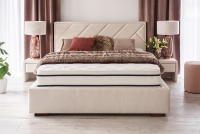 postel čalouněné pro ložnice ze stelazem Tiade - 140x200  postel pro ložnice z wysokim wezglowiem 
