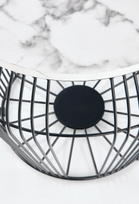 ADRIANNA kávézóasztal asztallap - fehér márvány, talp - fekete adrianna Konferenční stolek Deska - Bílý mramor, Rošt - Fekete