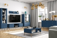 Konferenční stolek Marine 07 z wnekami - Blankyt tmavý / Podstavec Modré Nábytek pro obývacího pokoje