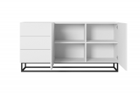 Komoda Asha 167 cm so zásuvkami a kovovým podstavcom - biely mat Komoda Asha 167 cm so zásuvkami a kovovým podstavcom - biely mat - vnútro