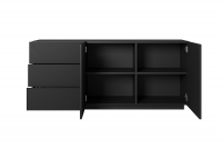 Komoda 167 cm Asha so zásuvkami - čierny mat Komoda 167 cm Asha so zásuvkami - Čierny mat - vnútro 1