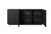Komoda 167 cm Asha so zásuvkami - čierny mat Komoda 167 cm Asha so zásuvkami - Čierny mat - vnútro