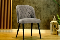 Scaun din lemn Azzaro cu scaun tapițat - tmavobéžová Vena 7 / negru Picioare tapipcerowane Scaun din lemn