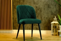 židle drewniane Azarro s čalouněným sedákem - tmavý Zelený Zetta 298 / černé Nohy ciemno Zeloné židle na czarnych nogach