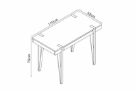 Moderný písací stôl B39 - 110 cm - čierna / orech medový moderné Písací stôl B39 - Čierny / Orech medový - Rozmery